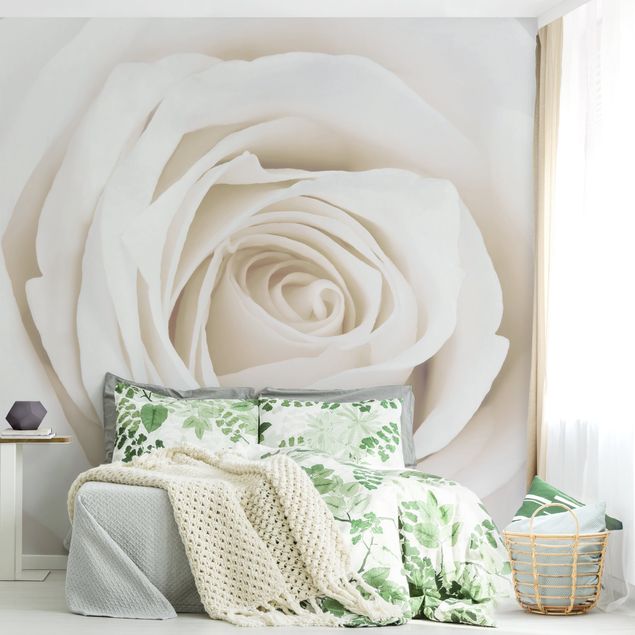 Papel de parede estilo rústico Pretty White Rose