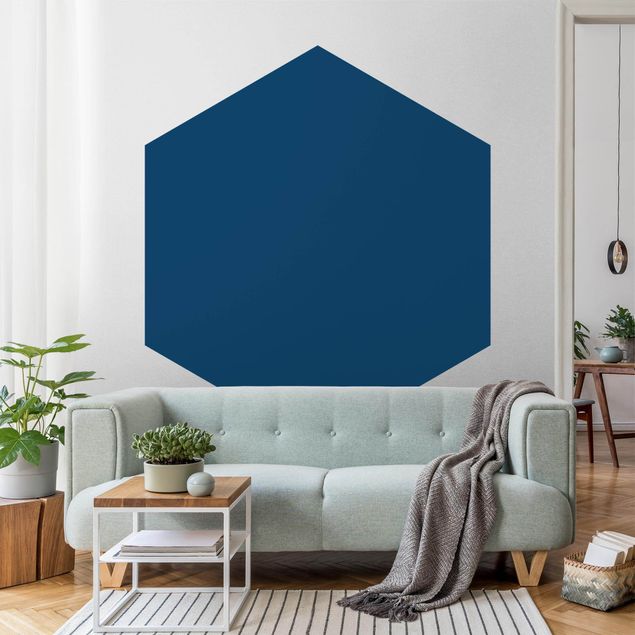 Papel de parede hexagonal Prussian Blue