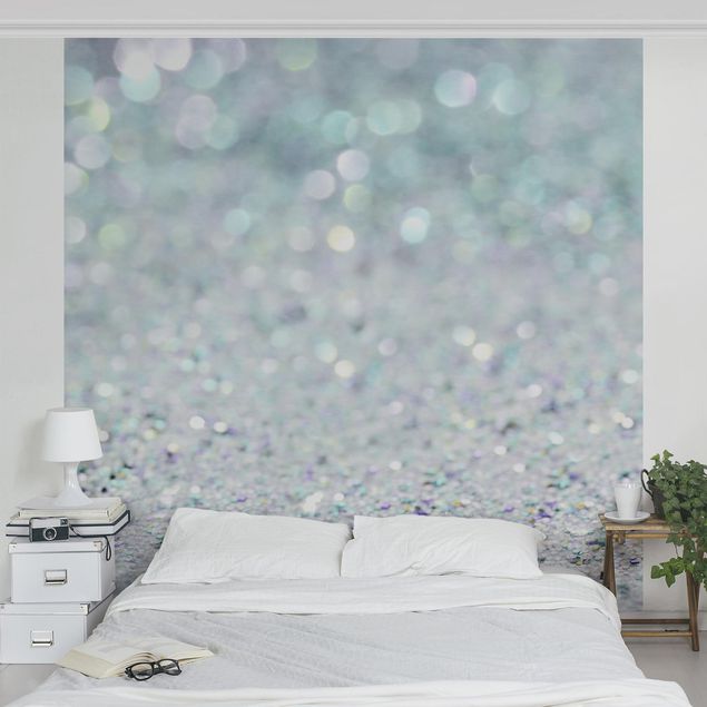 papel de parede pedra Princess Glitter Landscape In Mint Colour