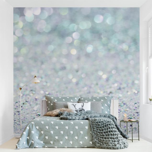 Papel de parede padrões Princess Glitter Landscape In Mint Colour