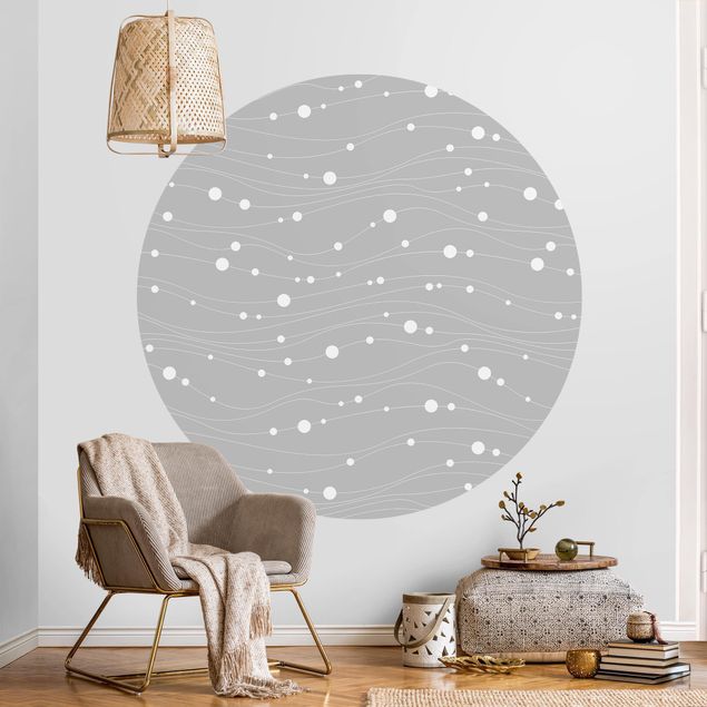 decoraçao para parede de cozinha Dots On Wave Pattern In Front Of Grey