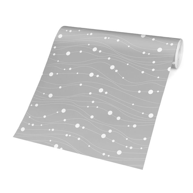 papel parede cinza Dots On Wave Pattern In Front Of Gray