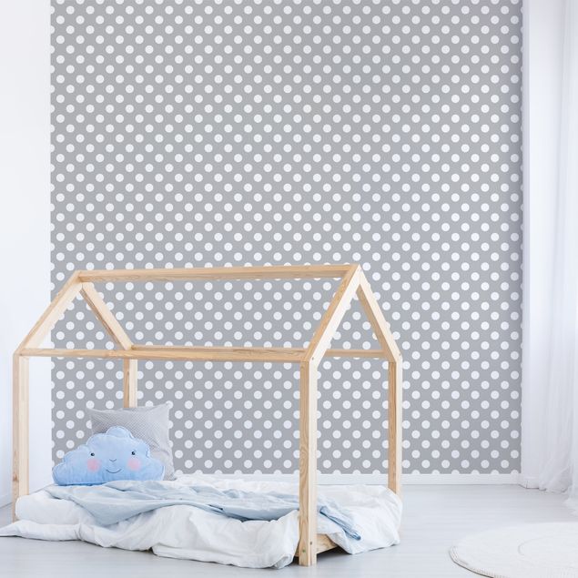 decoração para quartos infantis White Dots On Grey