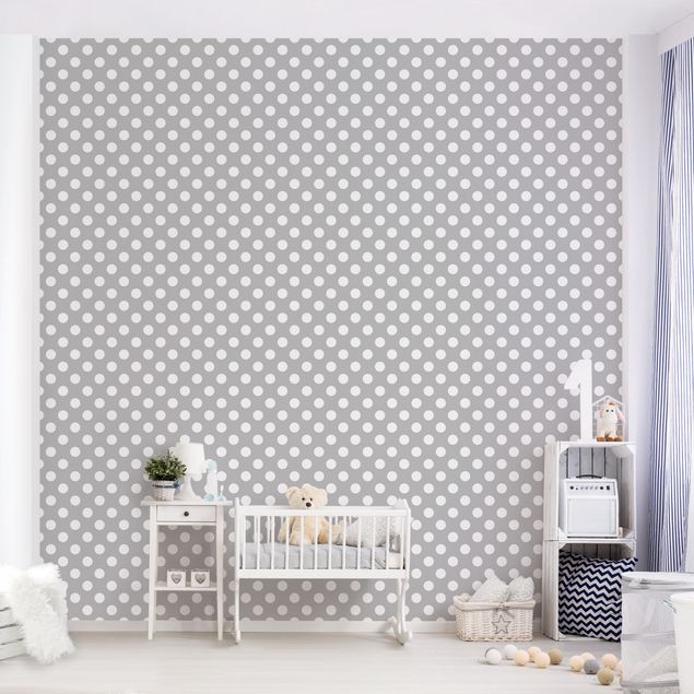 Papel de parede pontos White Dots On Grey