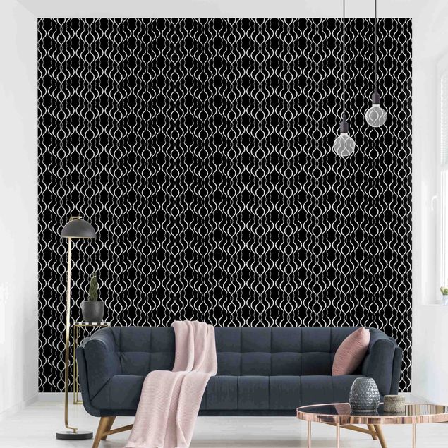 Papel de parede padrões Dot Pattern In Black