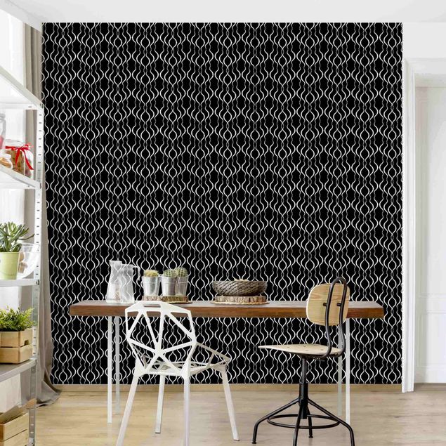 papel de parede moderno para sala Dot Pattern In Black