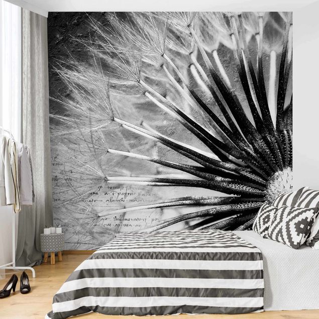 Papel de parede vintage Dandelion Black & White