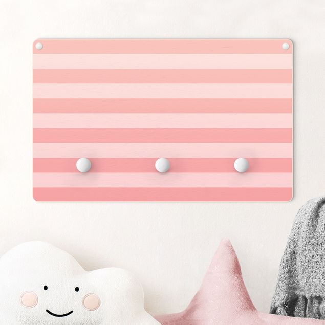 decoração quarto bebé Horizontal Stripes Pink