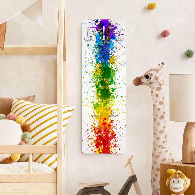 Cabides de parede padrões Rainbow Splatter