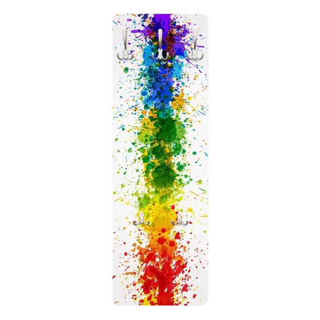 Cabides de parede multicolorido Rainbow Splatter