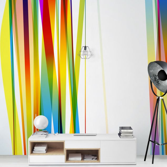papel de parede moderno Rainbow Stripes