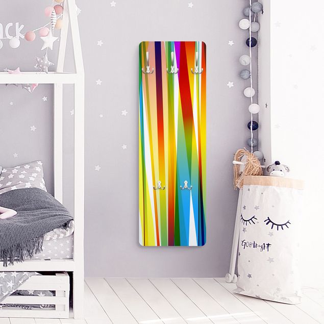 Cabides de parede multicolorido Rainbow Stripes