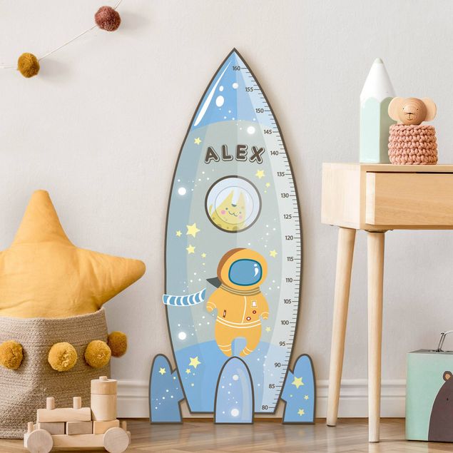 Decoração para quarto infantil Rocket blue with custom name