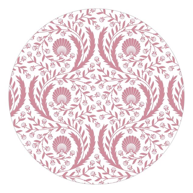 papel de parede moderno para sala Tendrils with Fan Flowers in Antique Pink