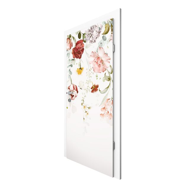 papel de parede para quarto de casal moderno Trailing Flowers Watercolour