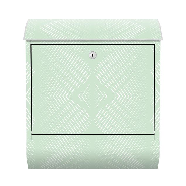 Caixa correio verde Rhombic Pattern With Stripes In Mint Colour
