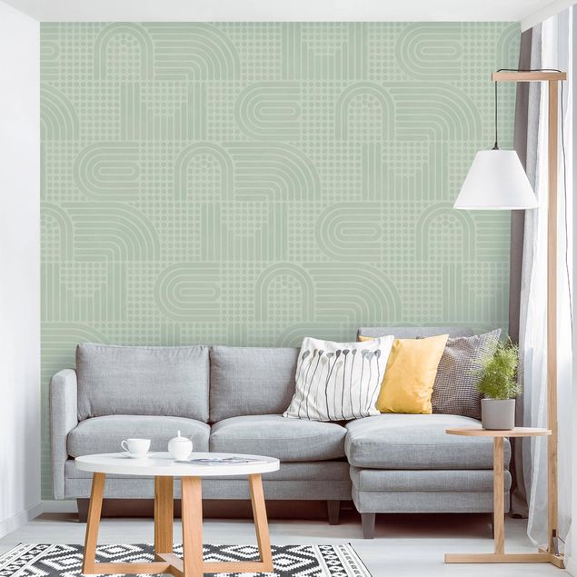 Papel de parede padrões Rainbow Pattern In Grey