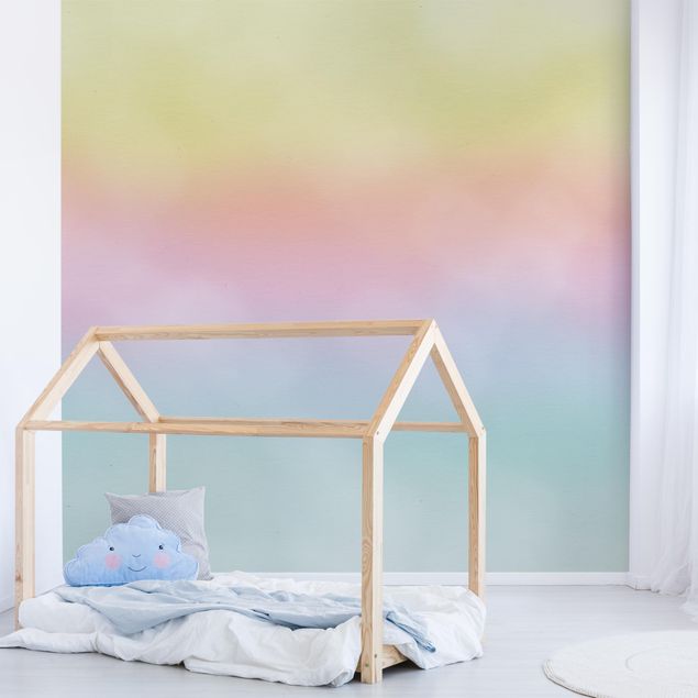 papel de parede para quarto de casal moderno Rainbow Watercolour