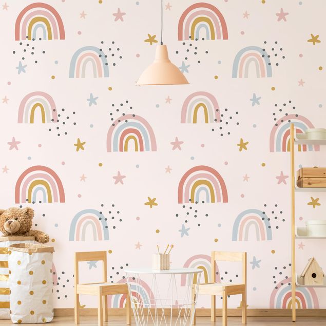 Decoração para quarto infantil Rainbow World With Stars And Dots