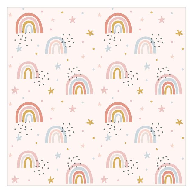 Papel de parede padrões Rainbow World With Stars And Dots