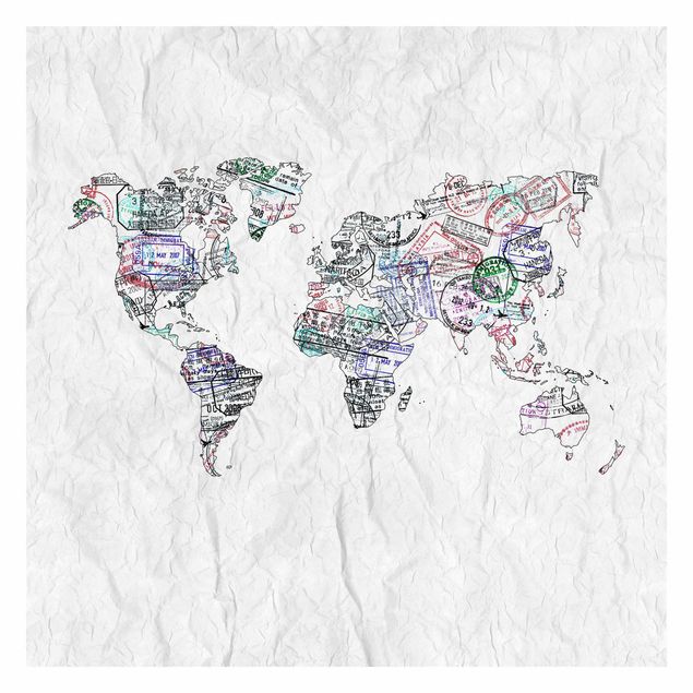 Mural de parede Passport Stamp World Map