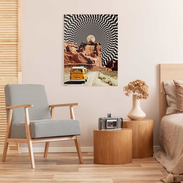 quadros modernos para quarto de casal Retro Collage - The Best Road Trip II