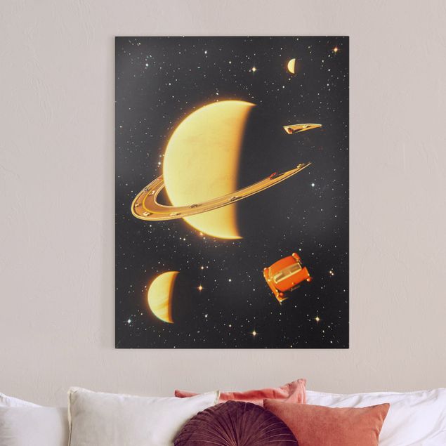 decoração quarto bebé Retro Collage - The Rings Of Saturn