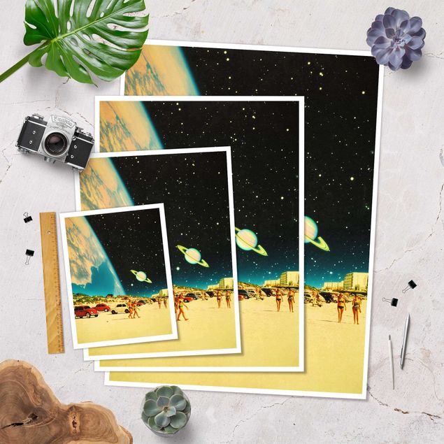 poster decoração Retro Collage - Galactic Beach