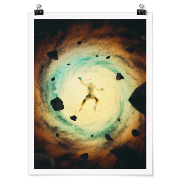 Quadros pretos Retro Collage - In Space