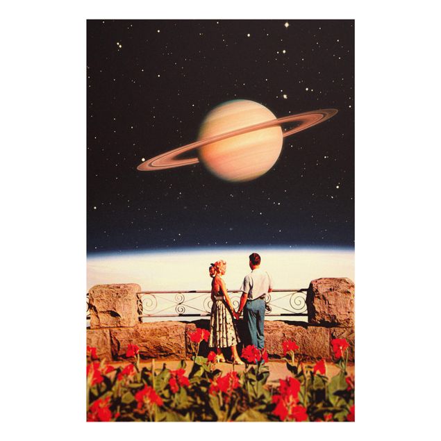 Quadros pretos Retro Collage - Love In Space