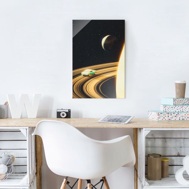 quadros modernos para quarto de casal Retro Collage - Saturn Highway