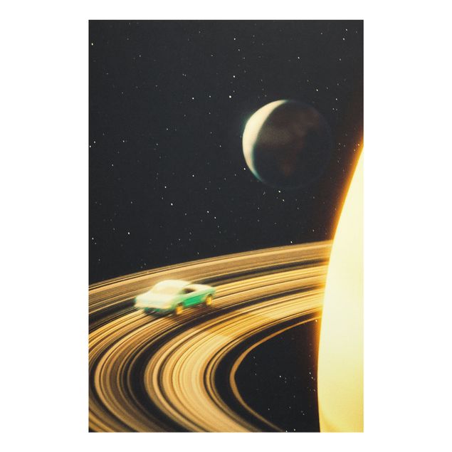 Quadros pretos Retro Collage - Saturn Highway