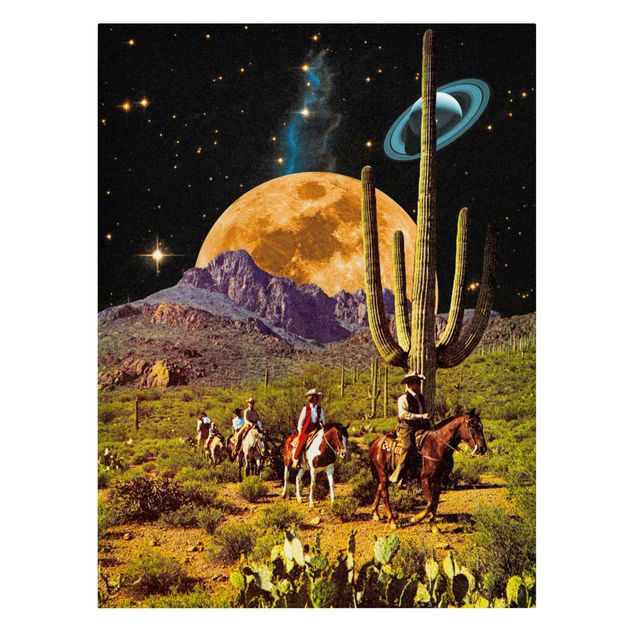 Telas decorativas paisagens Retro Collage - Space Cowboys