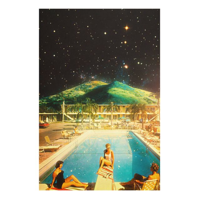 Quadros pretos Retro Collage - Space Pool