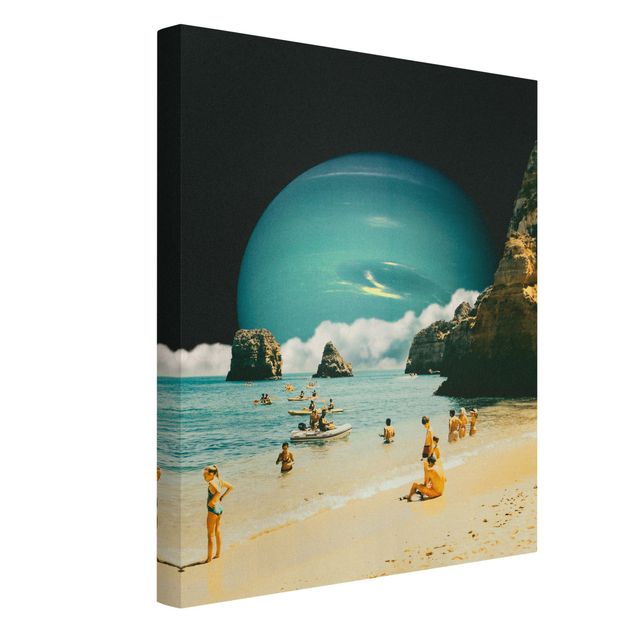 quadros sobre o mar Retro Collage - Space Beach