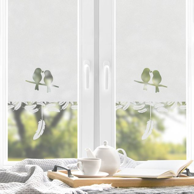 decoraçao para parede de cozinha Privacy Window Films - Bird couple