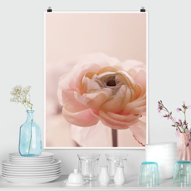 decoraçao para parede de cozinha Focus On Light Pink Flower