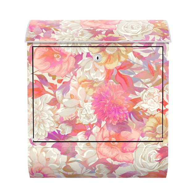 Caixas de correio em rosa Pink Blossom Dream With Roses