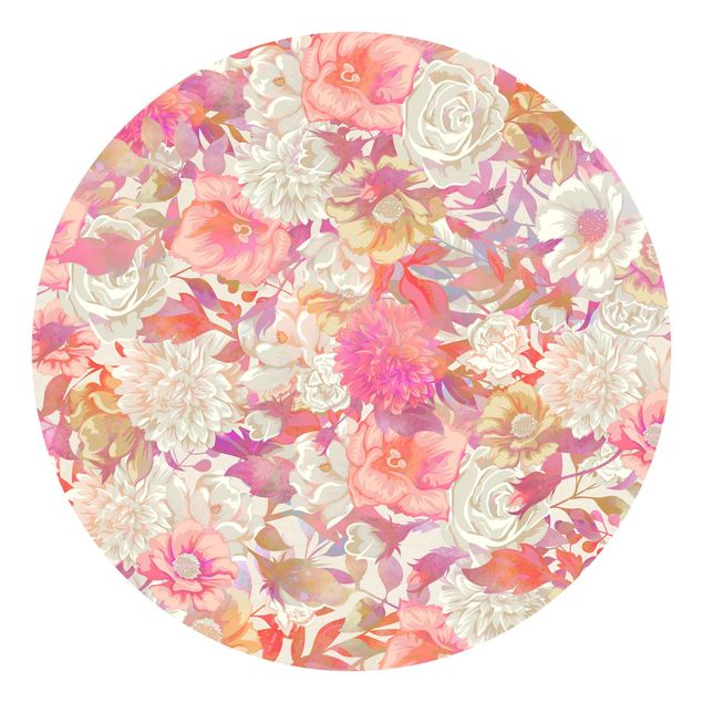 papel de parede moderno Pink Blossom Dream With Roses