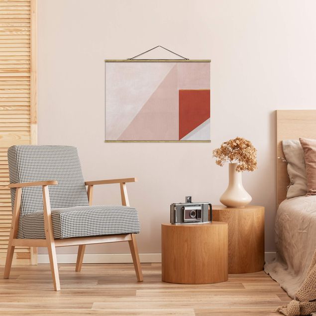 quadros decorativos para sala modernos Pink Geometry