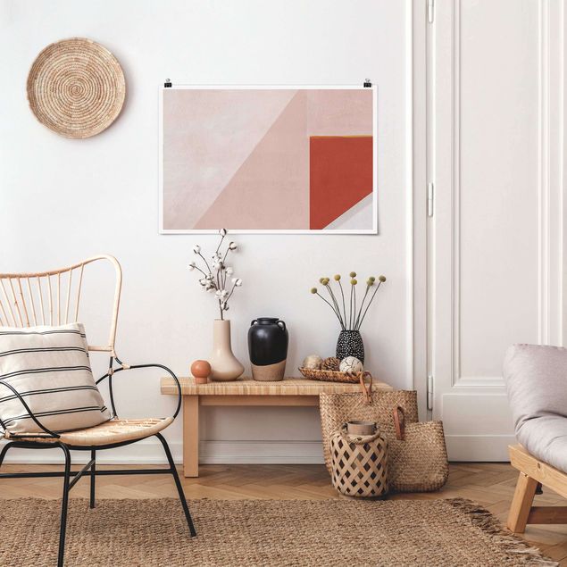 quadros abstratos modernos Pink Geometry