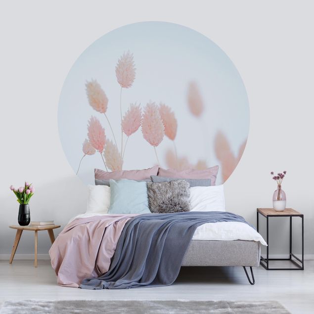 papel de parede para quarto de casal moderno Grass Tips In Pale Pink