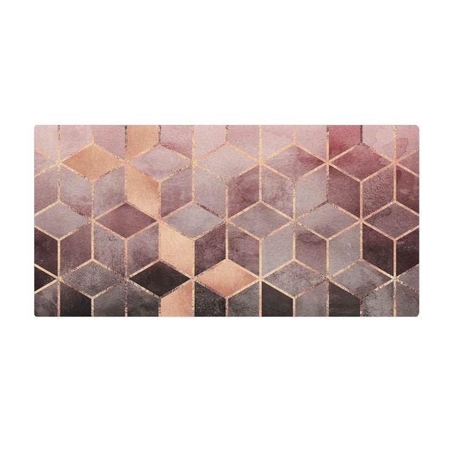 Tapete de cortiça Pink Gray Golden Geometry