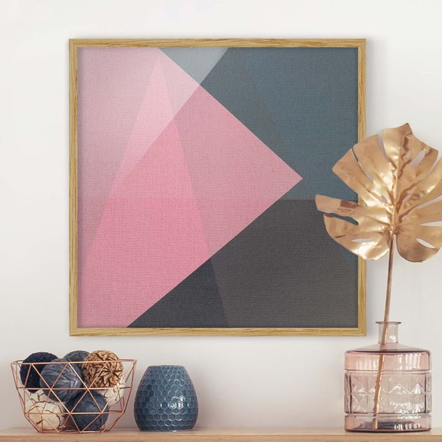 decoraçao para parede de cozinha Pink Transparency Geometry