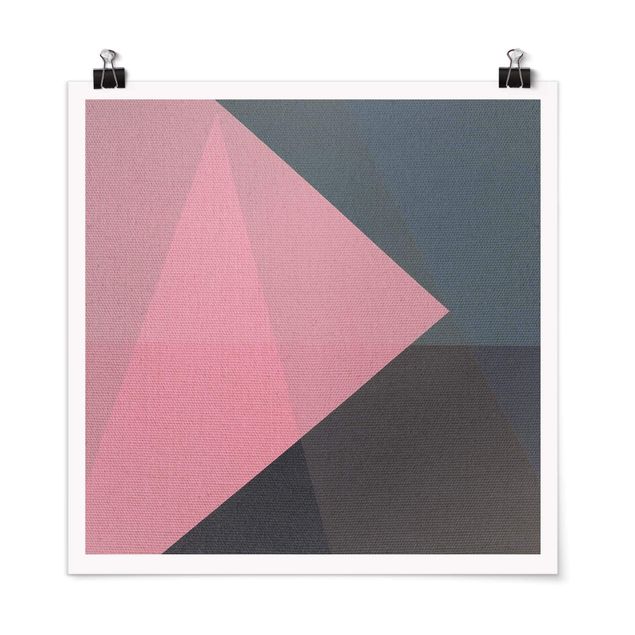 quadros decorativos para sala modernos Pink Transparency Geometry
