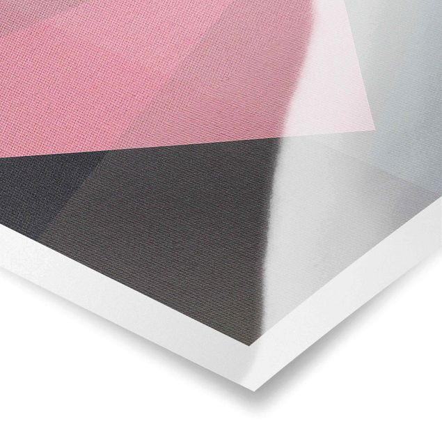 quadros para parede Pink Transparency Geometry