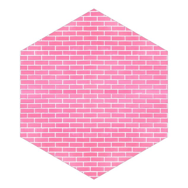 papel parede rosa Pink Brick Wall