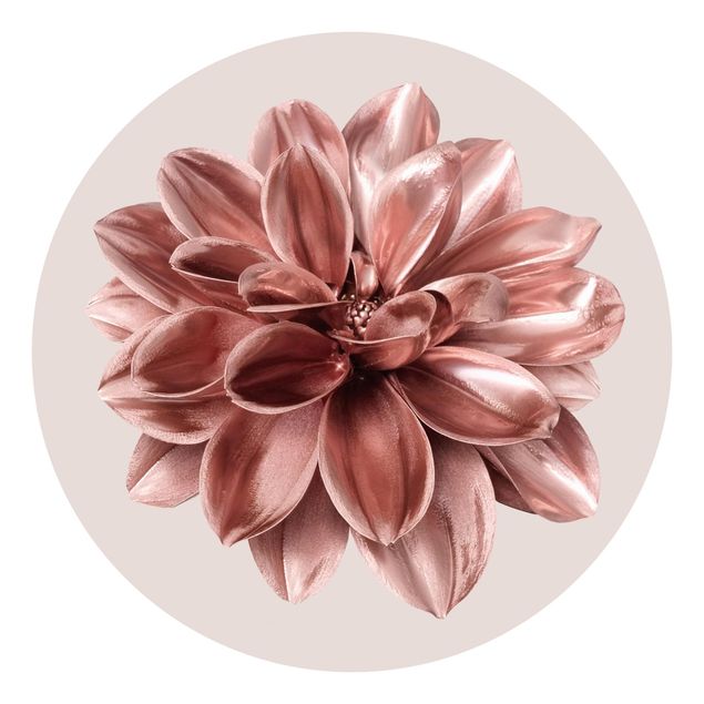 papel de parede floral Rosé Golden Dahlia In Metallic