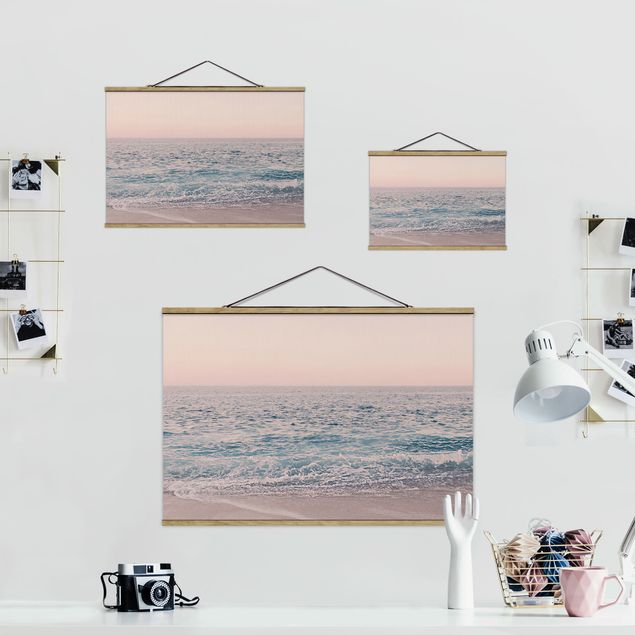 quadros modernos para quarto de casal Reddish Golden Beach In The Morning