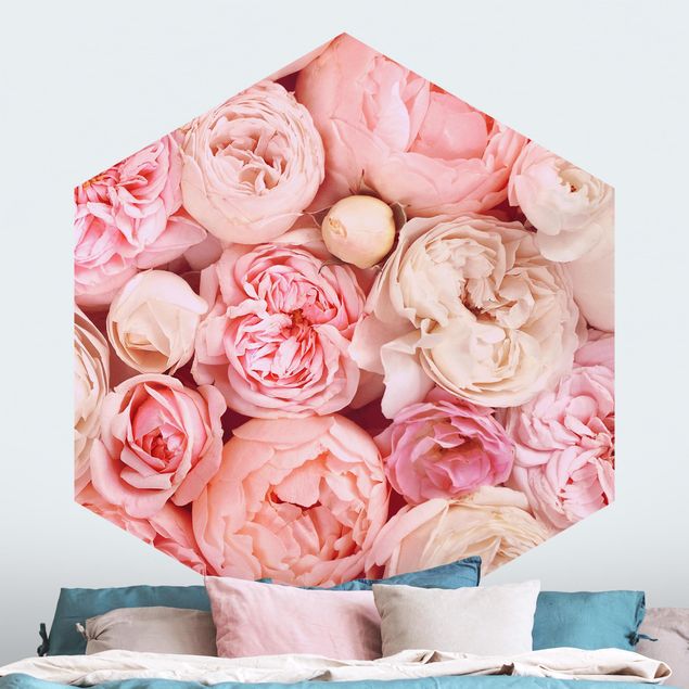 papel parede rosas Roses Rosé Coral Shabby